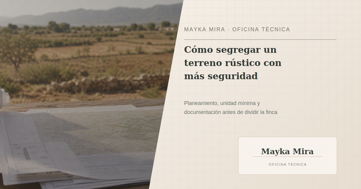 Cómo segregar un terreno rústico: qué revisar antes de mover una finca en la Comunitat Valenciana, imagen destacada corregida